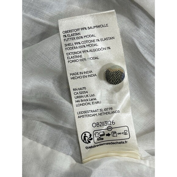 Anthropologie Midi Dress Women Peregrine Blue Plaid Preppy Vacay Boho Size L NWT - Picture 12 of 12